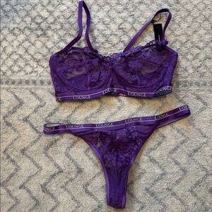 LOUNGE Lace Bra and Panty Set